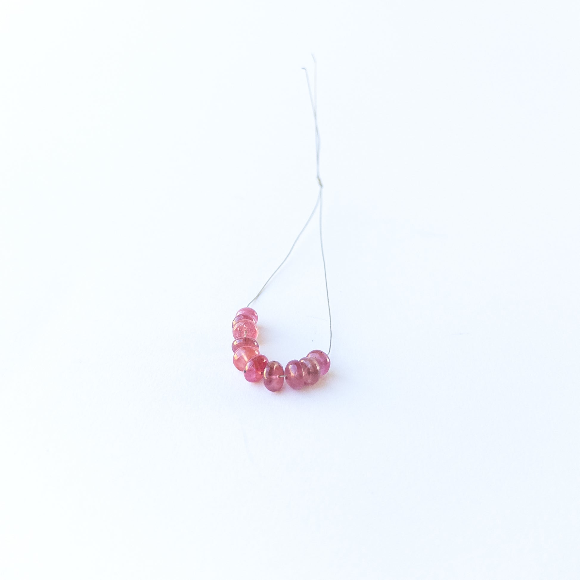 Genuine Ruby stone beads in smooth rondelle cut, ideal for gemstone beads for DIY jewellery projects.
