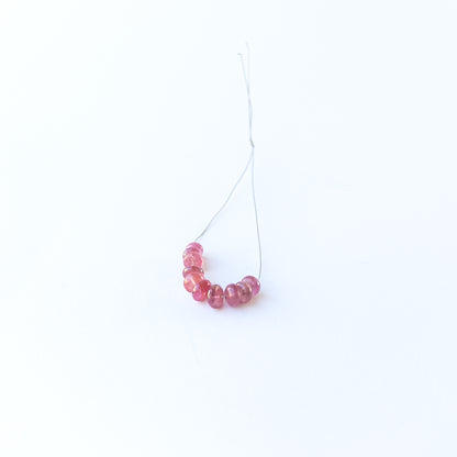 Genuine Ruby stone beads in smooth rondelle cut, ideal for gemstone beads for DIY jewellery projects.