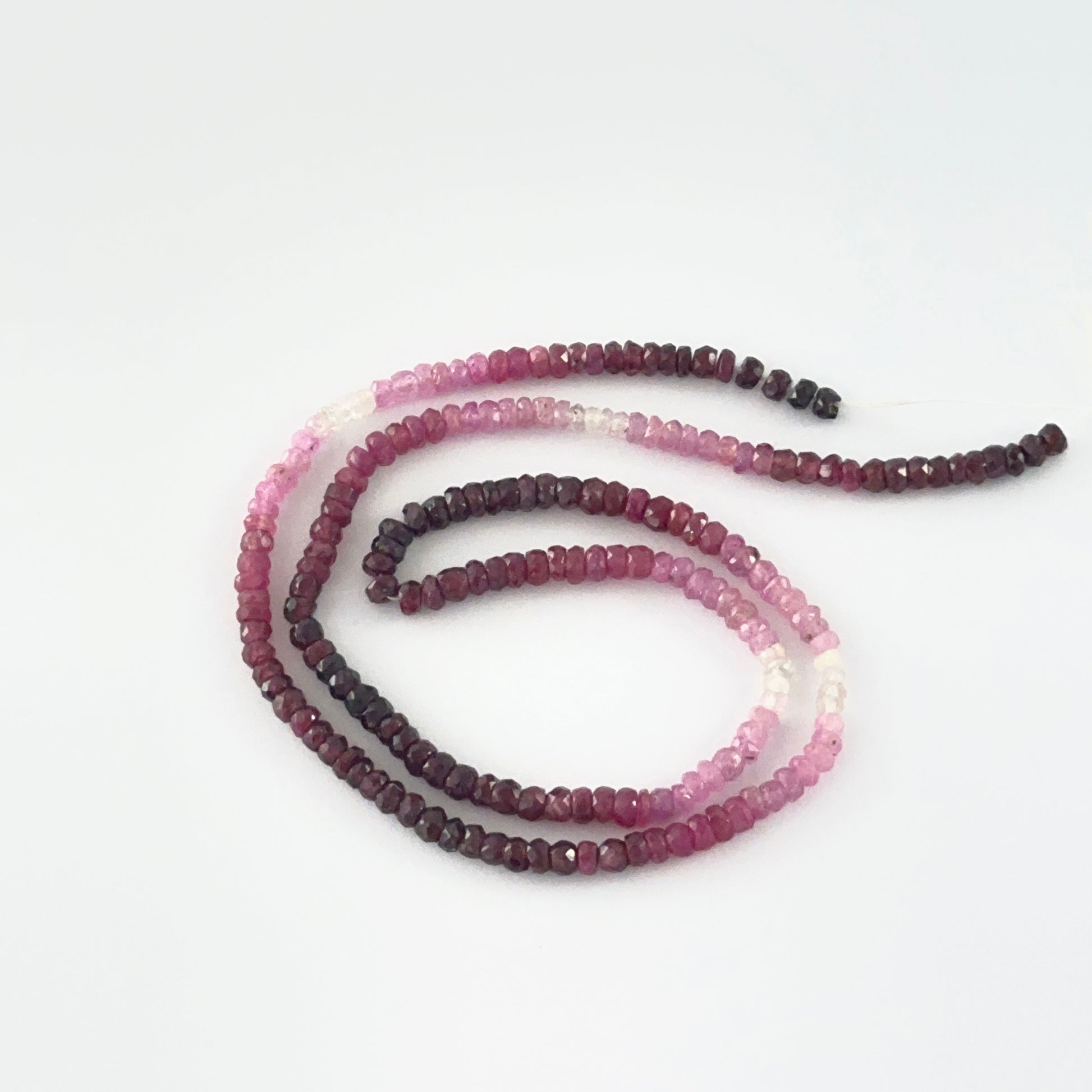 Shaded Ruby Faceted Rondelle Beads for Jewelry Making 3.4mm Strand