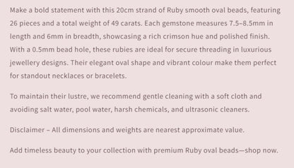 Text describing the product details of the gemstone beads , as seen on the Australian owned Melbourne Gemstone Beads shop.