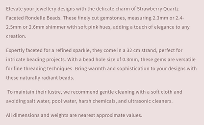 Text describing the product details of the gemstone beads, as seen on the Australian owned Melbourne Gemstone Beads shop.