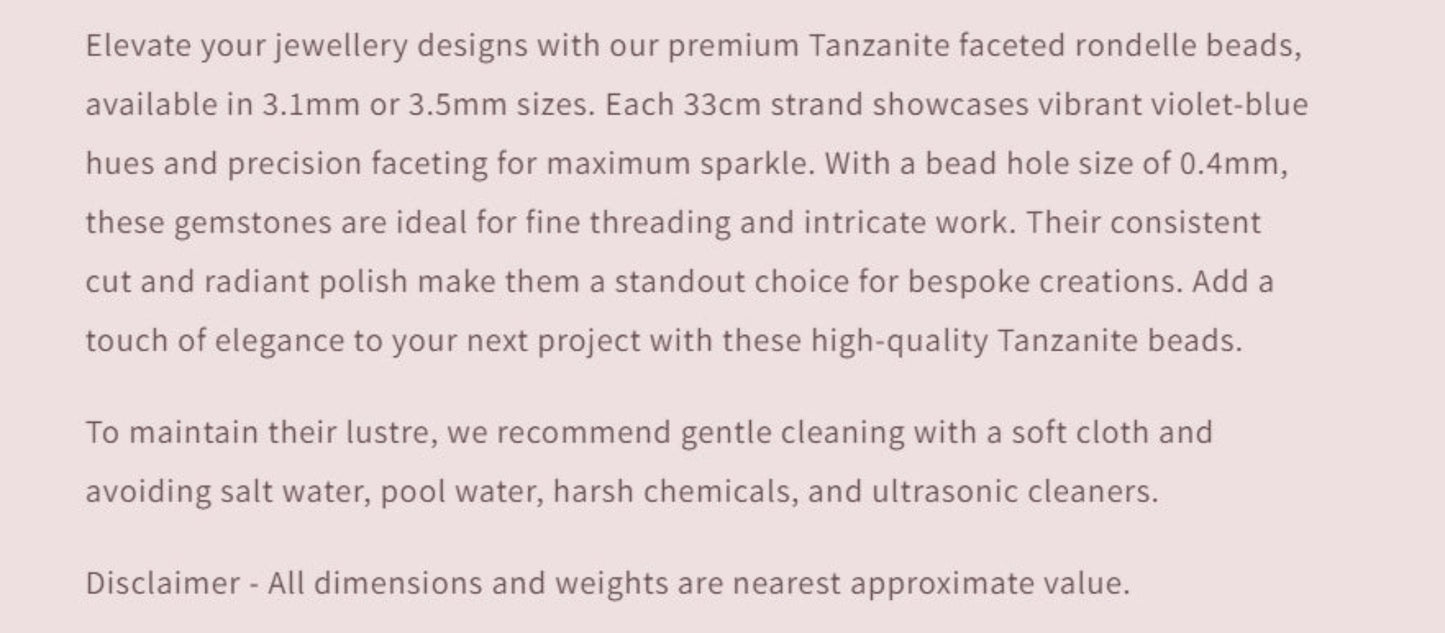 Text describing the product details of the gemstone beads , as seen on the Australian owned Melbourne Gemstone Beads shop.