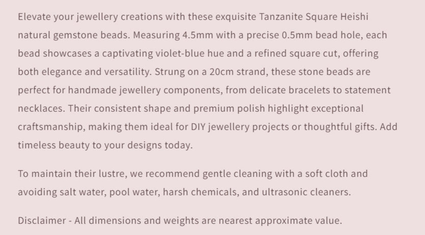 Text describing the product details of the gemstone beads , as seen on the Australian owned and trusted bead supplier, Melbourne Gemstone Beads.