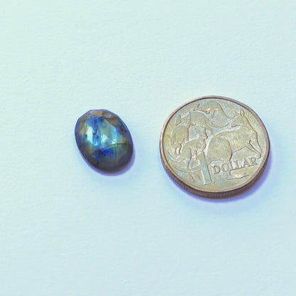 Labradorite beads showcasing their faceted design.