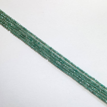 Green gemstone beads in faceted rondelle shape, perfect for natural gemstone beads for jewellery designs.