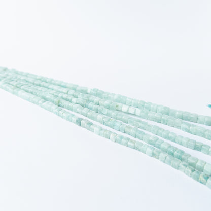 Authentic Amazonite cube stone beads with calming hues, ideal for DIY jewellery and gemstone beadwork.