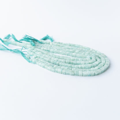 Amazonite cube beads showcasing natural shine and elegant geometric shape for gemstone bead creators.