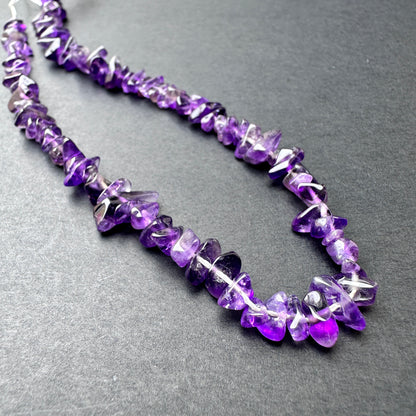 Stone Beads in Amethyst with polished smooth chip cut for handmade jewellery components.
