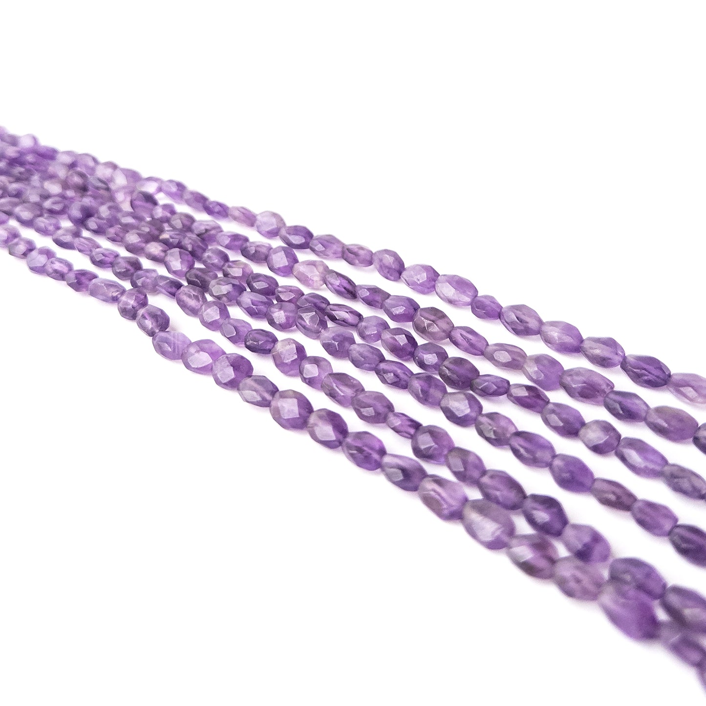 Amethyst faceted rondelle 3.7mm beads with brilliant sparkle, high‑quality gemstone beads for artisan jewellery creators.