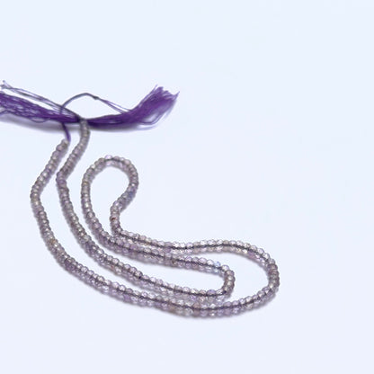 Amethyst faceted rondelle natural gemstone beads in 2.4mm natural stone beads.