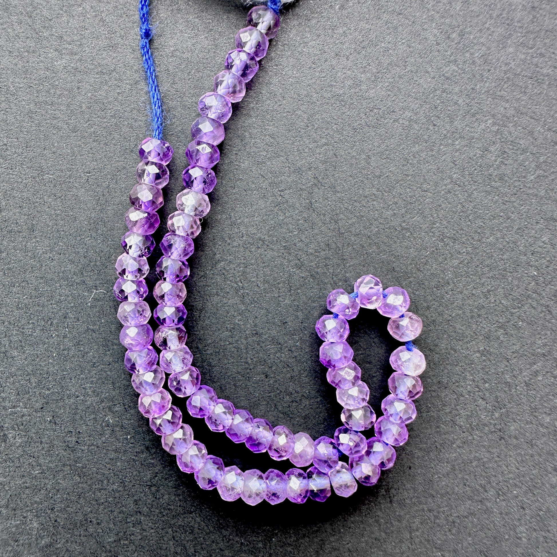 Natural gemstone beads in Amethyst, 3.7mm size, ideal for elegant DIY jewellery designs.