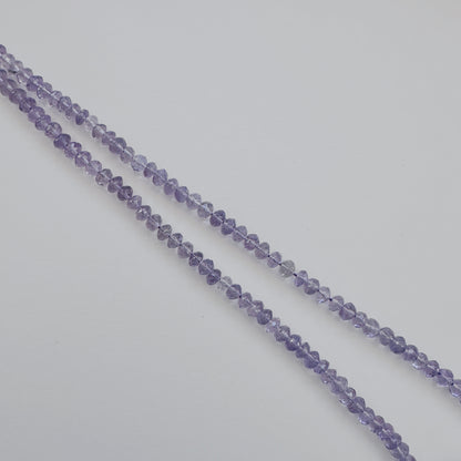 Amethyst stone beads with precise faceted rondelle cut and premium polish.
