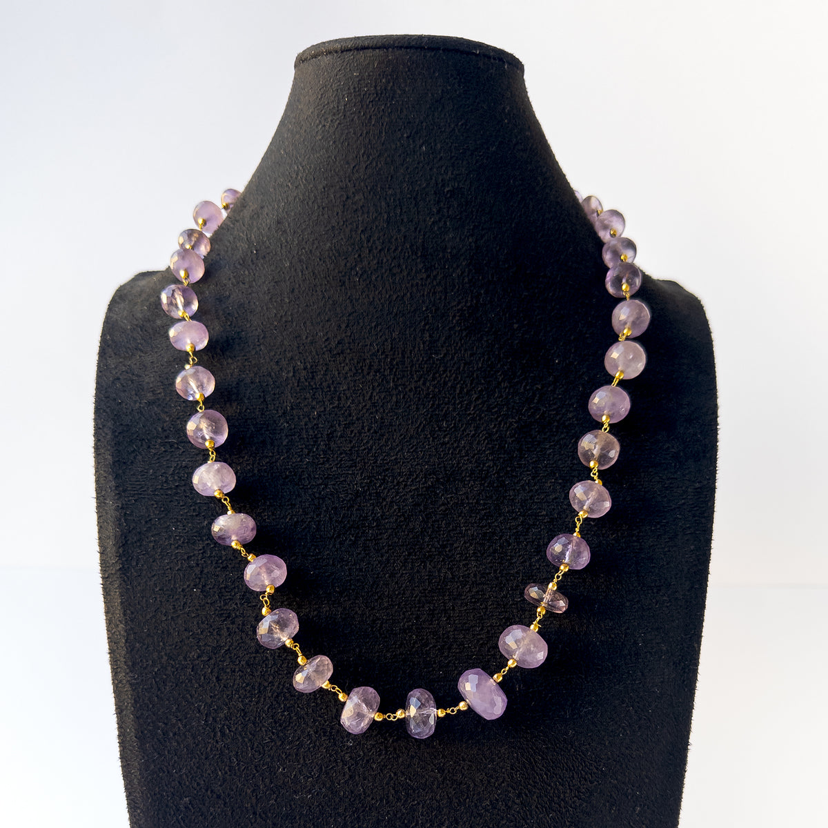 Authentic Amethyst gemstone necklace displaying crisp faceting, vivid colour, and premium clarity for DIY jewellery makers.