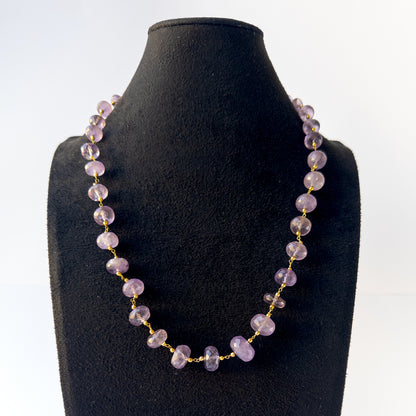 Authentic Amethyst gemstone necklace displaying crisp faceting, vivid colour, and premium clarity for DIY jewellery makers.