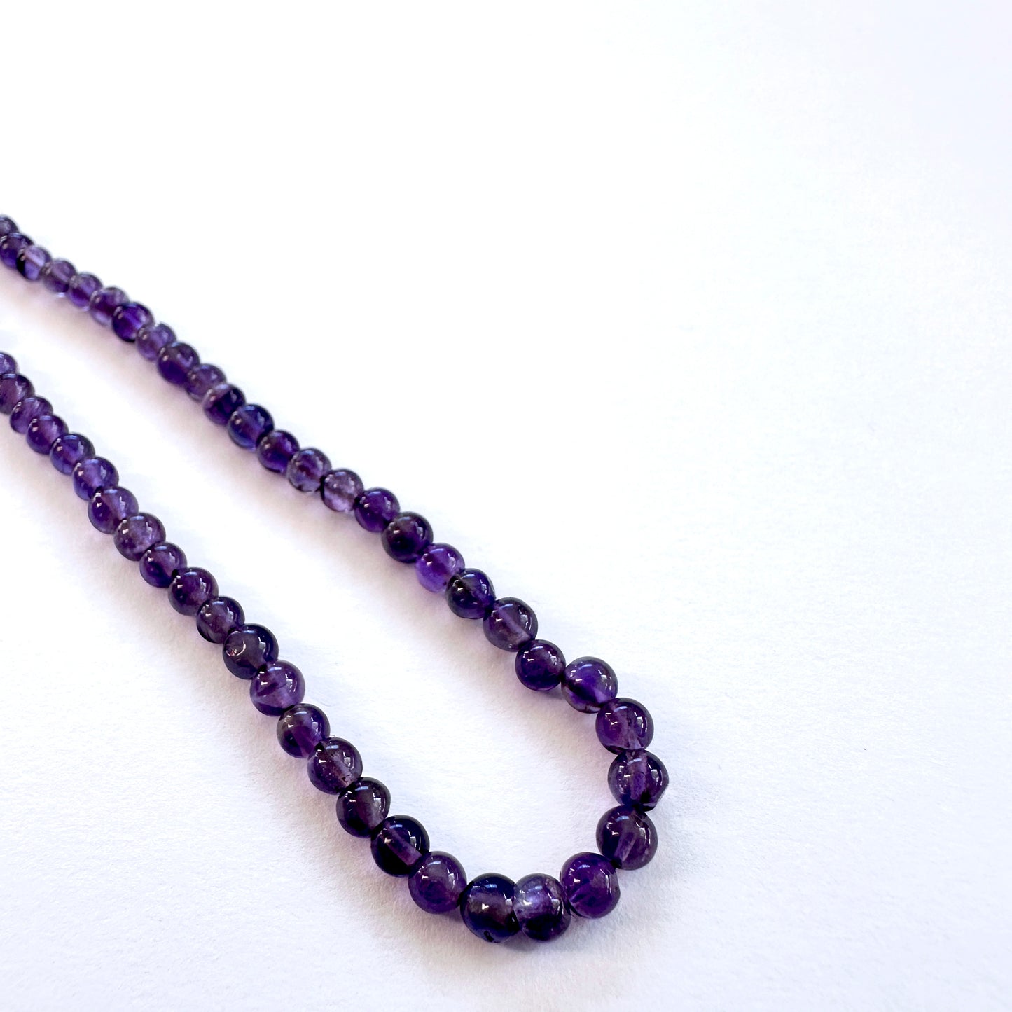 Handmade jewellery components featuring 3.7-3.9mm Amethyst stone beads.