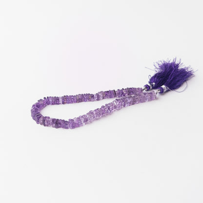 Genuine Amethyst gemstone beads showcasing rich purple colour and carefully crafted geometric bead profiles.