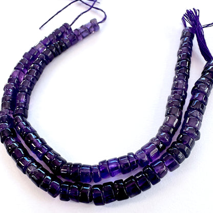 High-quality Amethyst natural gemstone beads with sleek wheel shape and clarity.