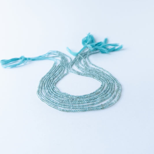 Genuine Apatite stone beads showcasing bright blue colour, fine faceting and high‑quality handmade jewellery components.