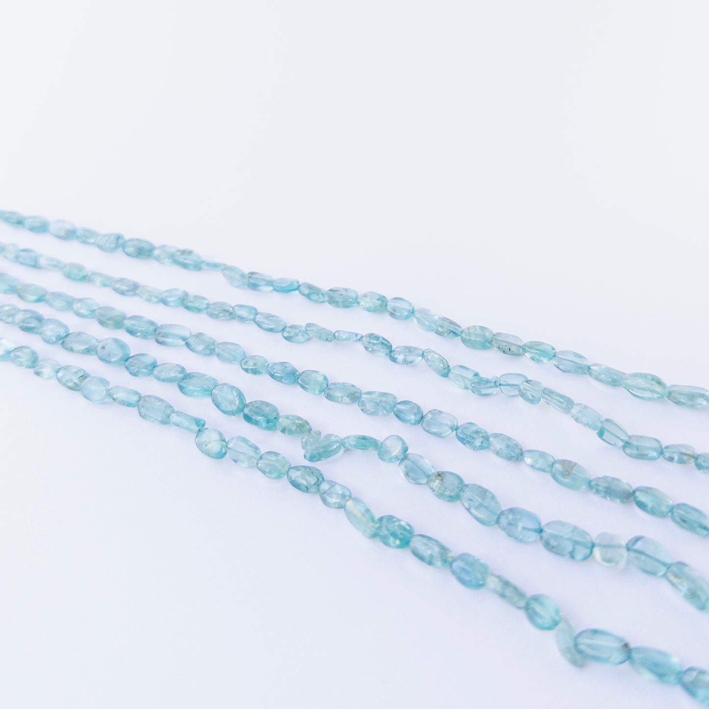 Apatite | Smooth Oval | 4-4.5mm Bead Size | 33cm Strand Length