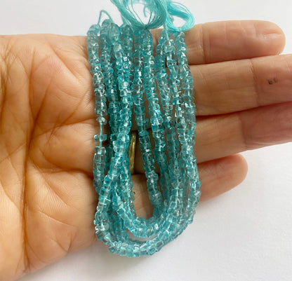 High-quality Apatite beads 3.5mm with a lustrous finish and vivid blue tones perfect for intricate jewellery creations.