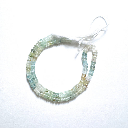Natural gemstone beads in aquamarine blue, smooth wheel cut, 4.5-4.8mm, perfect for DIY jewellery and elegant designs.