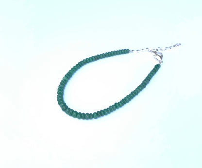 Handcrafted Beryl bracelet showcasing smooth rondelle beads and radiant shine.