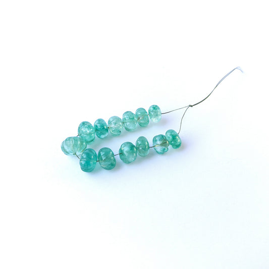 Beryl | Pumpkin Cut | 9-11.4mm Bead Size | 13 Pieces | 61 Carats