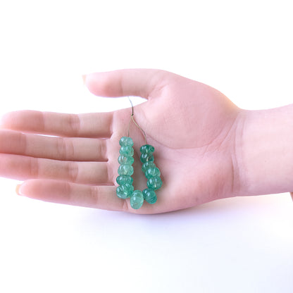 Beryl | Pumpkin Cut | 9-11.4mm Bead Size | 13 Pieces | 61 Carats