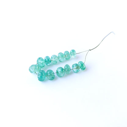 Beryl pumpkin‑cut gemstone beads in 9–11.4mm sizes, showcasing soft pastel tones for handmade jewellery designs.