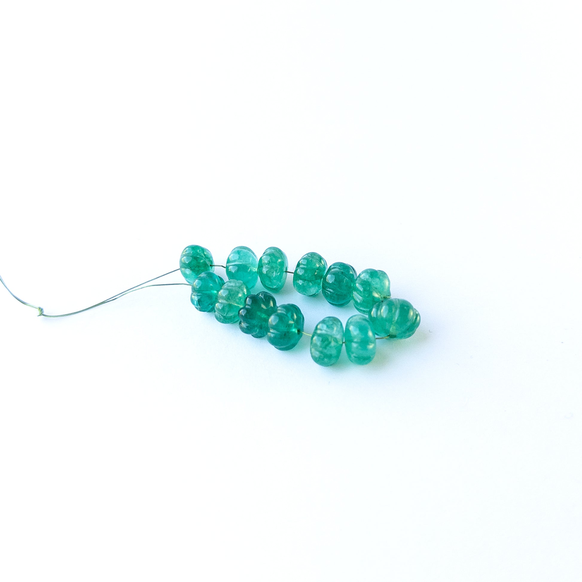 Beryl pumpkin‑cut gemstone beads in 9.2–10.5mm sizes, showcasing soft pastel tones for handmade jewellery designs.