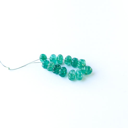 Beryl pumpkin‑cut gemstone beads in 9.2–10.5mm sizes, showcasing soft pastel tones for handmade jewellery designs.