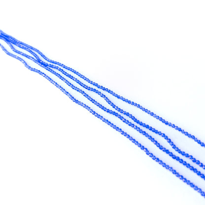 Handmade jewellery components featuring authentic Blue Chalcedony faceted rondelle beads with gentle pastel sparkle.