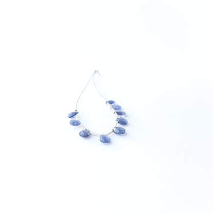 Blue Sapphire faceted briolette beads displaying natural colour variation and premium craftsmanship.