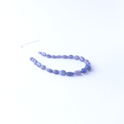Authentic Blue Sapphire oval stone beads with rich blue tones, ideal for DIY jewellery and beadwork.