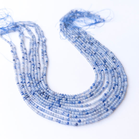 Genuine Blue Chalcedony stone beads with crisp faceting and soft gradient tones for handmade jewellery.