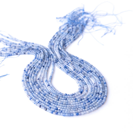 Blue Shaded Chalcedony faceted rondelle gemstone beads in 2.5mm on a 39cm strand for DIY jewellery.