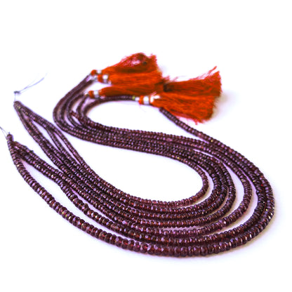 High‑quality Burma Garnet gemstone beads with brilliant faceting and vibrant red tones.