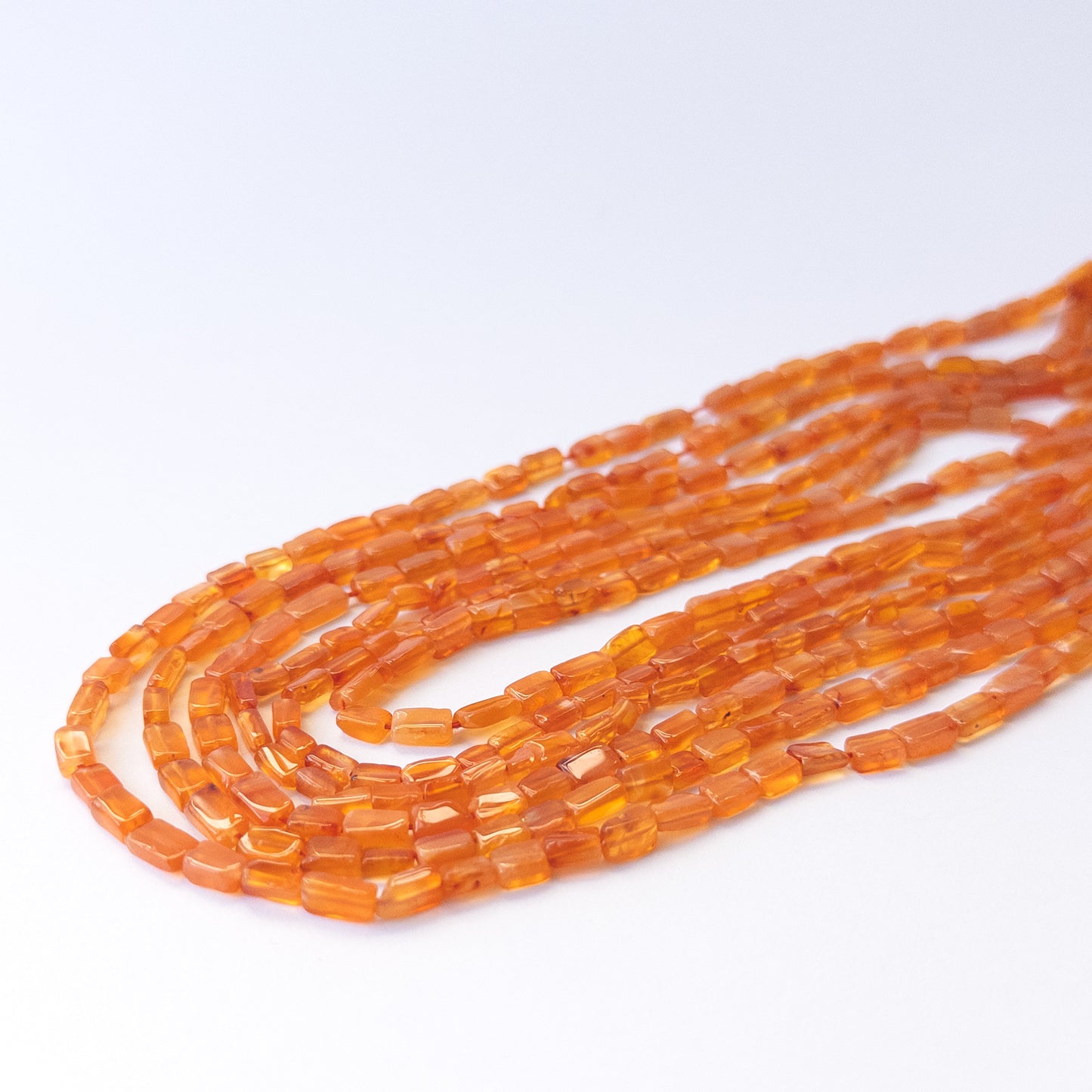 Handmade jewellery components using premium Carnelian smooth rectangles with soft shine and rich colour.