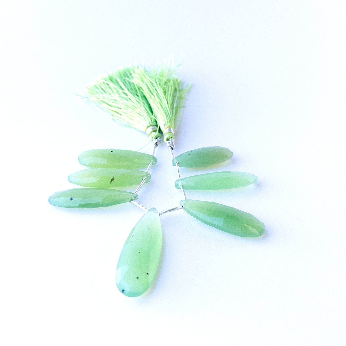 Chalcedony | Faceted Briolette | 30-43mm X 12.3-14.4mm Bead Size | 7 Pieces