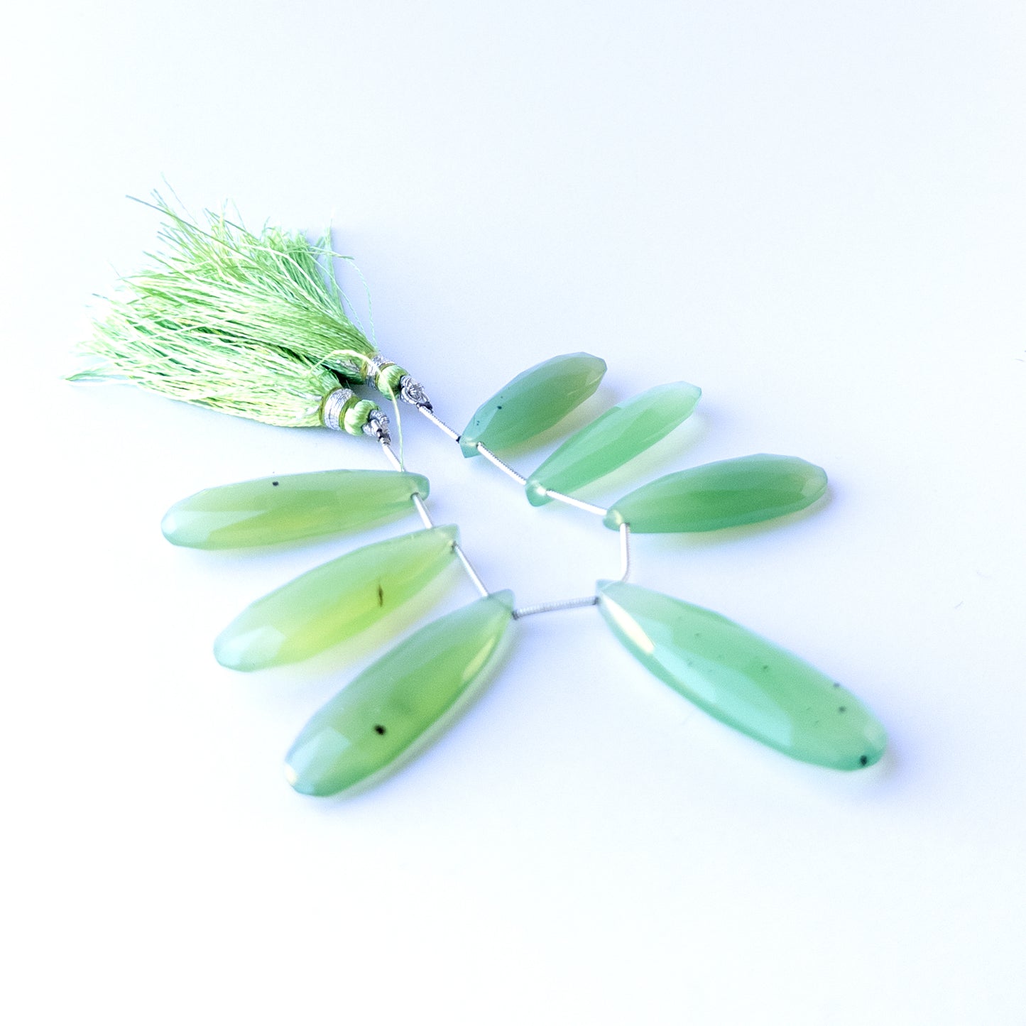 Chalcedony | Faceted Briolette | 30-43mm X 12.3-14.4mm Bead Size | 7 Pieces