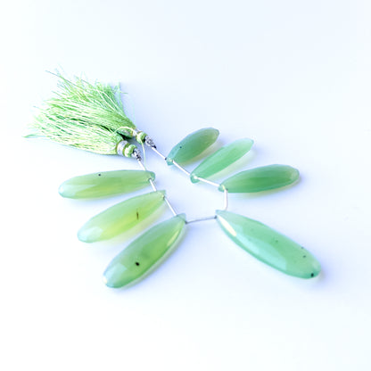 Chalcedony | Faceted Briolette | 30-43mm X 12.3-14.4mm Bead Size | 7 Pieces