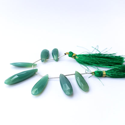 Handmade jewellery components using premium Chalcedony faceted briolettes with bright shine and elegant form.