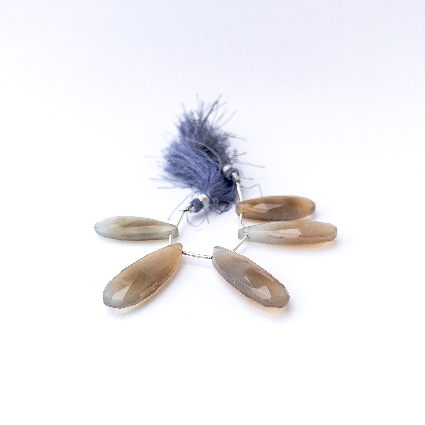 Handmade jewellery components using premium Chalcedony faceted briolettes with bright shine and elegant form.