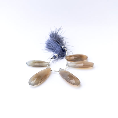 Handmade jewellery components using premium Chalcedony faceted briolettes with bright shine and elegant form.