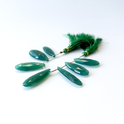 Handmade jewellery components using premium Chalcedony faceted briolettes with bright shine and elegant form.