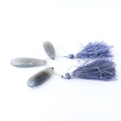 Handmade jewellery components using premium Chalcedony faceted briolettes with bright shine and elegant form.