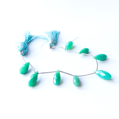 Chalcedony | Faceted Briolette | 19-20mm X 7.6-9.2mm Bead Size | 8 Pieces