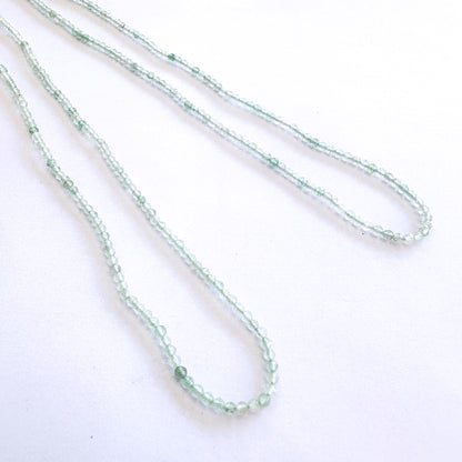 Faceted Chalcedony beads arranged in a 32cm strand with consistent 2.1-2.3mm sizing