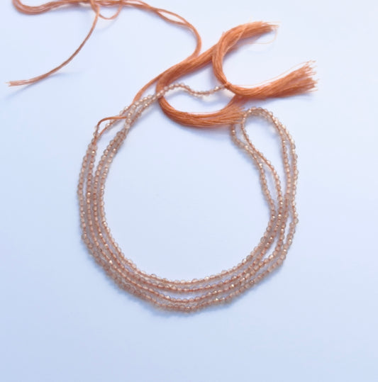 Handmade jewellery components featuring chalcedony gemstone beads, faceted rondelle 2mm, 32cm strand length