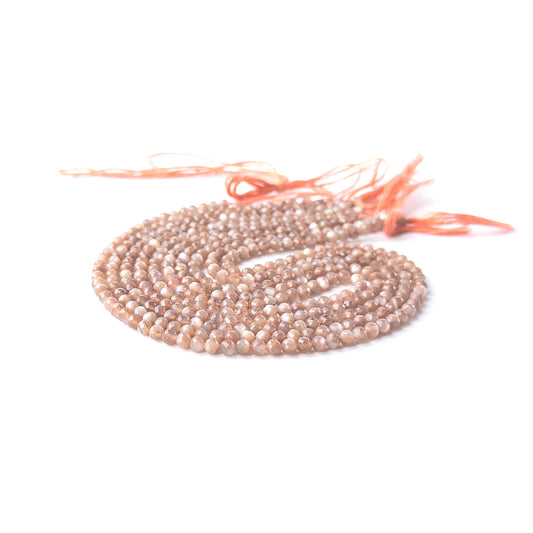 Genuine Chocolate Moonstone gemstone beads with faceted rondelle cut, perfect for artisan jewellery designs.
